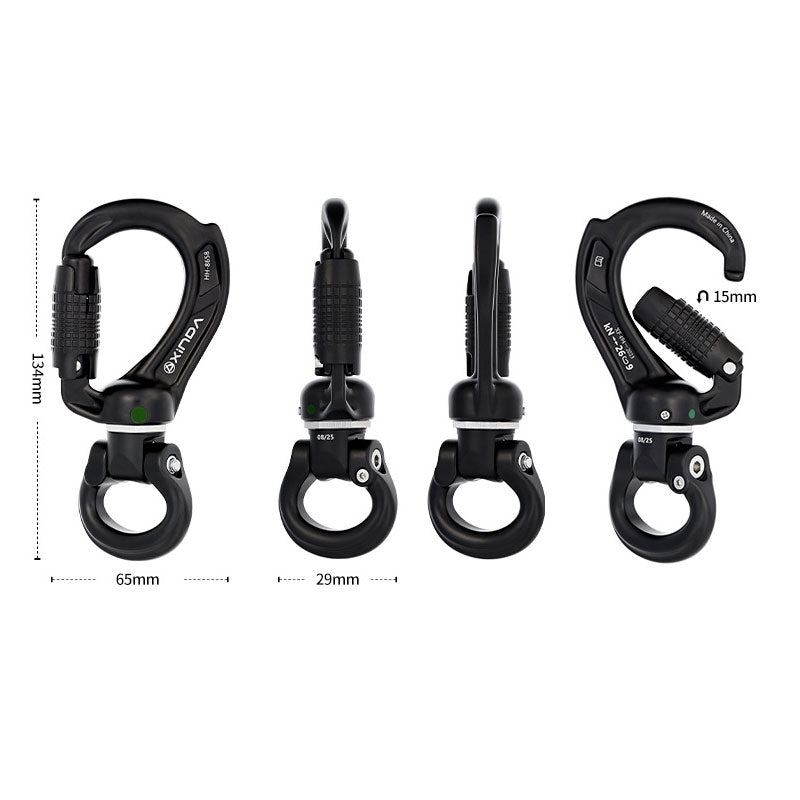 XINDA HH-8658 Outdoor Automatic Carabiner with Detachable Universal Joint 26KN Rock Climbing Carabiner