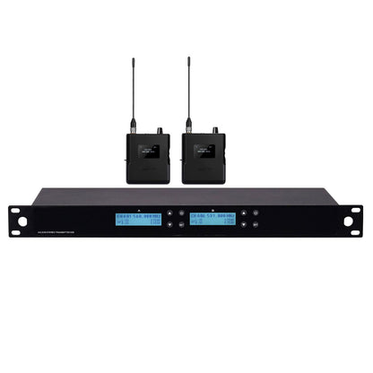ANLEON S3D Professional Dual Channel 1U Wireless Stereo In-Ear Monitor System IEM Kit 1xTransmitter + 2xReceiver