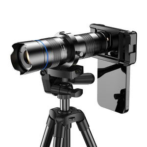 APEXEL APL-20-40XCR50 Portable Telephoto Lens Kit Full Metal HD 20-40X Zoom Lens with Tripod for Cellphone Photography