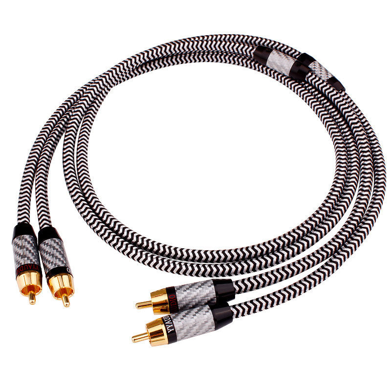 2PCS YYAUDIO 0.5-5m RCA Audio Cable with Silver-Plated Single Crystal Copper Core for HiFi Amp Speaker