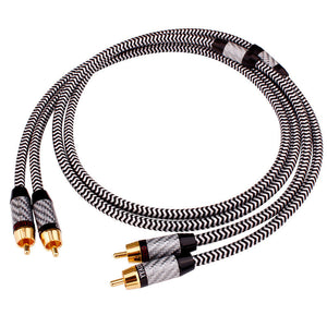 2PCS YYAUDIO RCA Audio Cable with Silver-Plated Single Crystal Copper Core for HiFi Amp Speaker