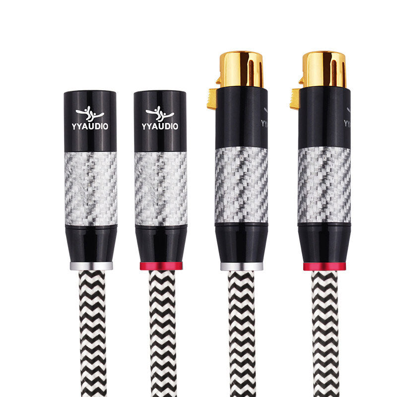 2PCS YYAUDIO 0.5-5m XLR Balanced Microphone Cable Male to Female Single Crystal Copper Silver Plated