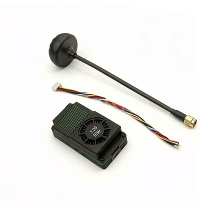 10W FPV VTX VRX Kit 64CH 6.1-7.2GHz High Power Video Transmitter Receiver System for FPV Drone Racing