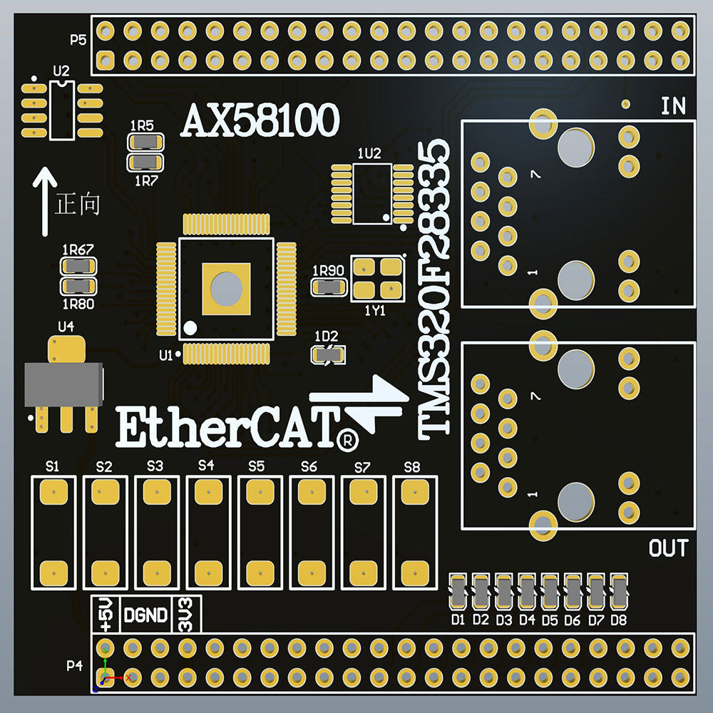 TMS320F28335 AX58100 EtherCAT Servo Controller Slave Board CIA402 SPI/EXMC Dual Mode Motion Control Module