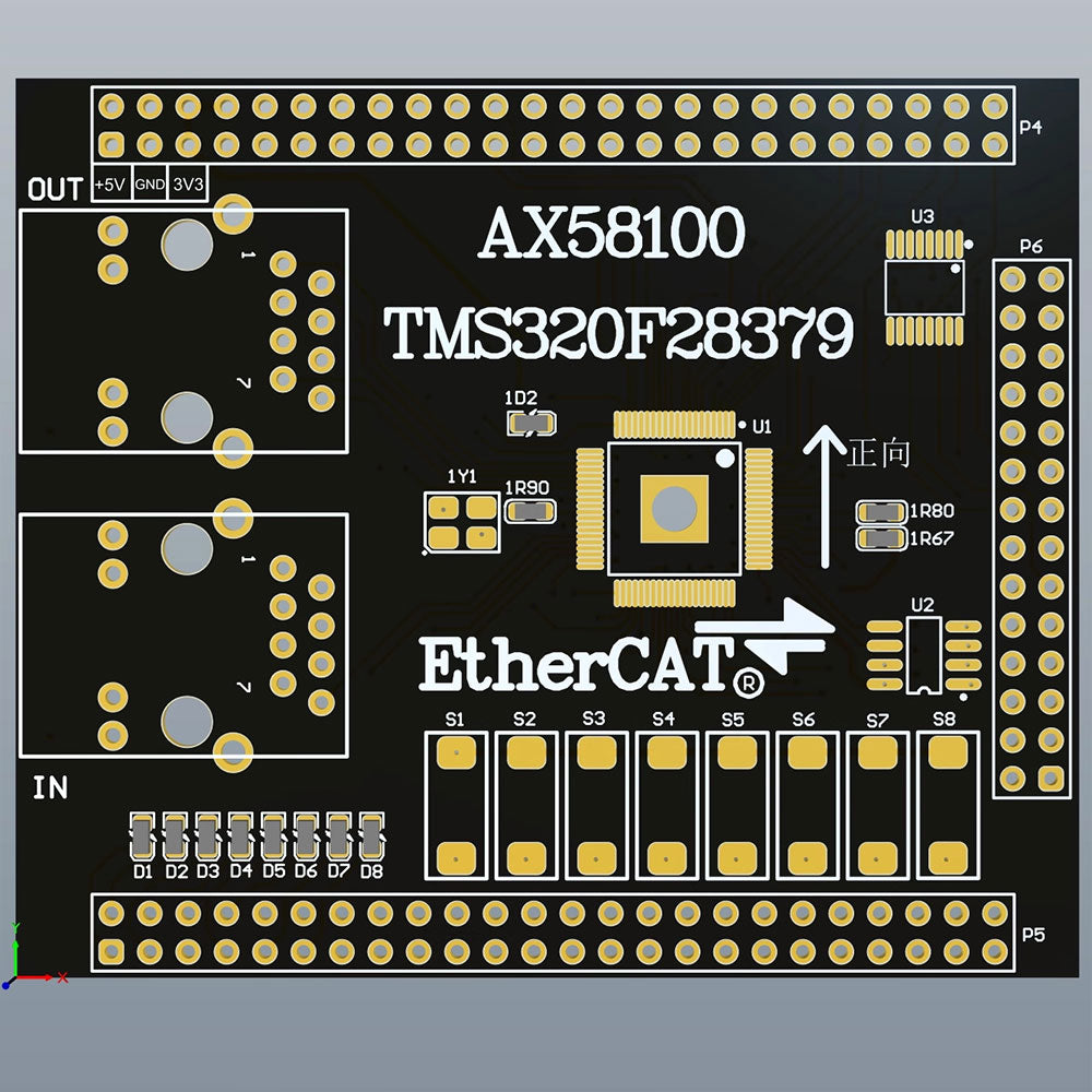 TMS320F28379 AX58100 EtherCAT Servo Slave Controller CiA402 SPI/EXMC Dual Mode Motion Control Module