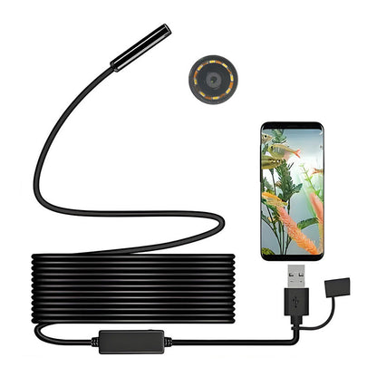 4K 12MP USB Endoscope Camera 3m/5m Cable 3-in-1 Interface Borescope Inspection Tool for Pipe HVAC
