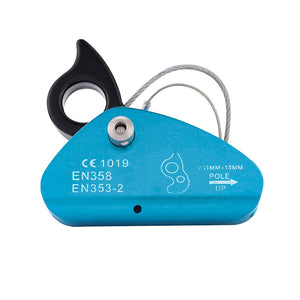 22KN Portable Rope Grab with Carabiner Self-Locking Belay Device for Outdoor Rock Climbing Supports 11-13mm Rope 220KG Load