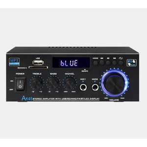 AK-45 Digital Power Amplifier Bluetooth 5.0 40W-50W x2 2-Channel HiFi Stereo Amplifier for USB SD Card