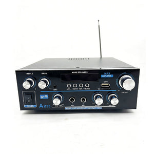 AK-55 70Wx2 Digital Power Amplifier Bluetooth5.0 2-Channel HiFi Stereo Amplifier Support USB/SD Card Input