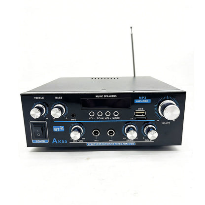 AK-55 70Wx2 Digital Power Amplifier Bluetooth5.0 2-Channel HiFi Stereo Amplifier Support USB/SD Card Input