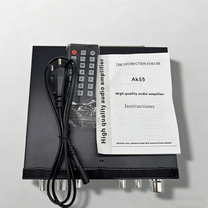 AK-55 70Wx2 Digital Power Amplifier Bluetooth5.0 2-Channel HiFi Stereo Amplifier Support USB/SD Card Input