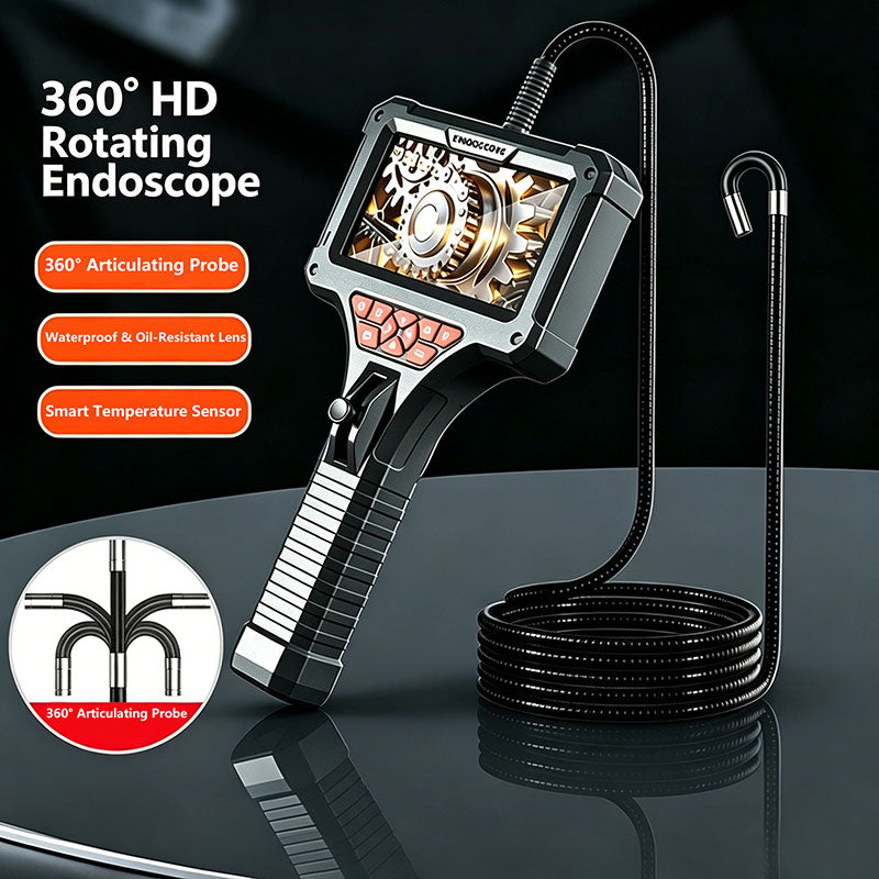 H21 360-Degree Rotating High Definition Steering Industrial Endoscope IP67 Waterproof with Bend-free Probe