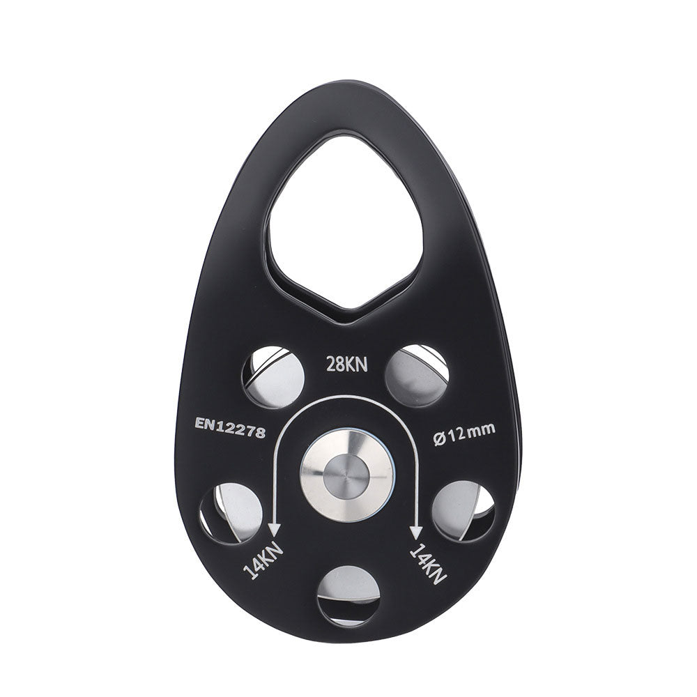 Aluminum Alloy Side Swing Single Pulley 28KN Lightweight Rock Climbing Pulley for 13MM Ropes