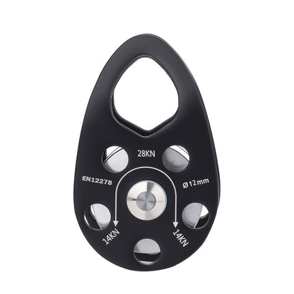 Aluminum Alloy Side Swing Single Pulley 28KN Lightweight Rock Climbing Pulley for 13MM Ropes