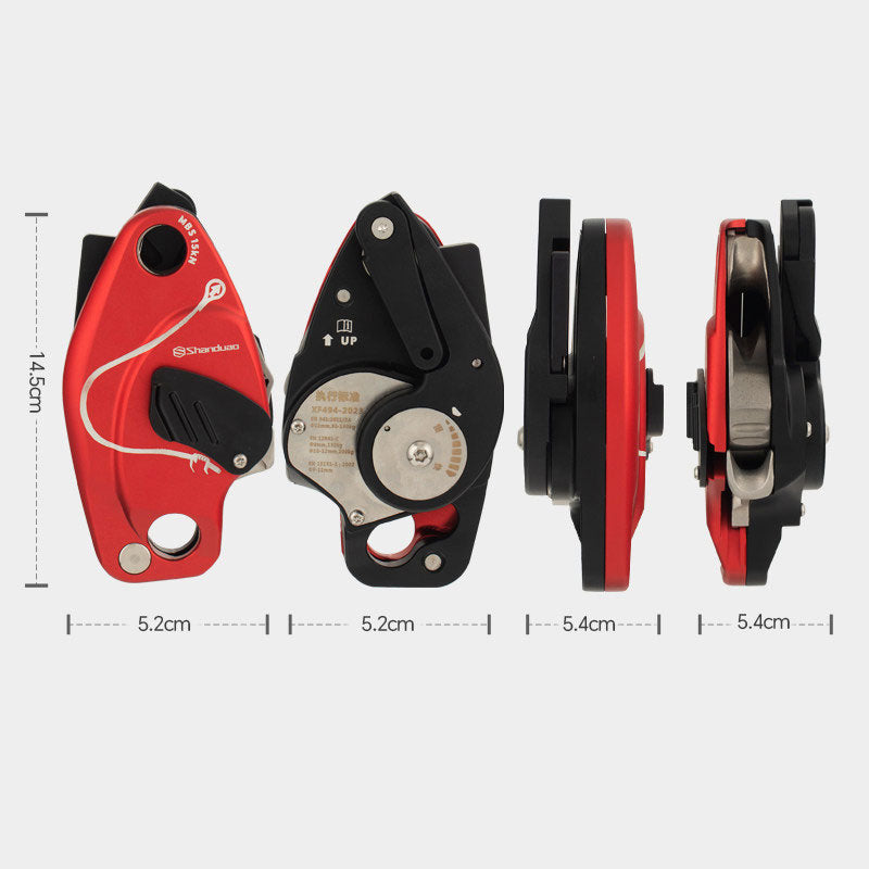 QF-DX Series Outdoor Rock Climbing Descender Manual Control 200KG Load Capacity for 10-12mm Ropes