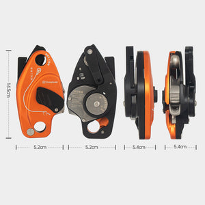 QF-DX Series Outdoor Rock Climbing Descender Manual Control 200KG Load Capacity for 10-12mm Ropes