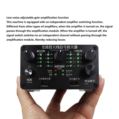 Full-band Antenna Signal Amplifier 4-Channel Signal Distributor 30kHz-650MHz 7-Band Filter Low Noise Amplifier
