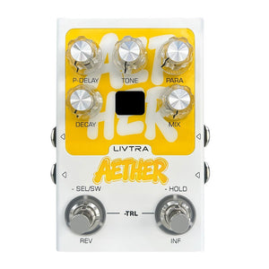 LIVTRA AETHER Stereo Reverb Delay Effects Pedal Dual-mode Bypass 2-IN 2-OUT Electric Guitar Effects Pedal