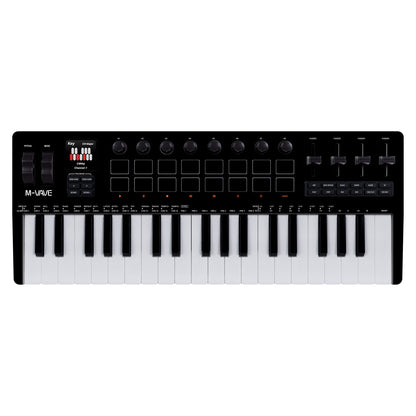 M-VAVE SMK-37 PRO Portable 37-Key MIDI Keyboard Built-in FM Synthesizer with 16 RGB Back-lit Pads