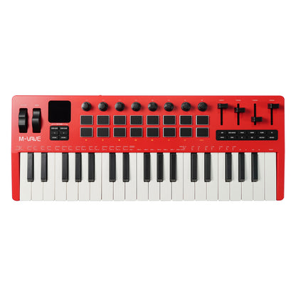 M-VAVE SMK-37 PRO Portable 37-Key MIDI Keyboard Built-in FM Synthesizer with 16 RGB Back-lit Pads
