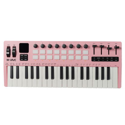 M-VAVE SMK-37 PRO Portable 37-Key MIDI Keyboard Built-in FM Synthesizer with 16 RGB Back-lit Pads