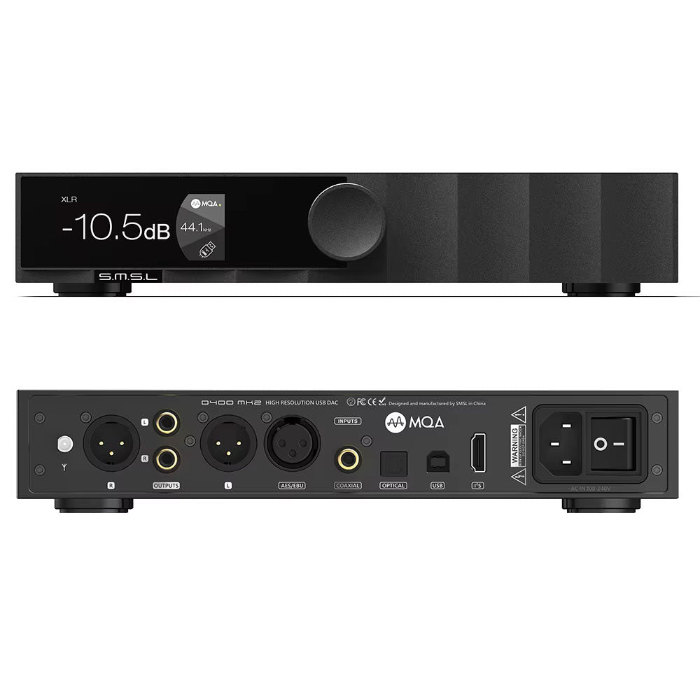 SMSL D400 MK2 Desktop HiFi Audio Decoder AK4191+AK4499EX DAC Built-in 10MHz OCXO PCM768kHz DSD512