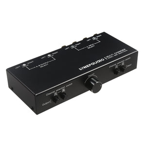 LYNEPAUAIO B083 2 In 2 Out Fully Balanced Audio Switcher XLR Stereo Selector with Volume Control