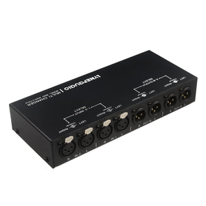 LYNEPAUAIO B083 2 In 2 Out Fully Balanced Audio Switcher XLR Stereo Selector with Volume Control