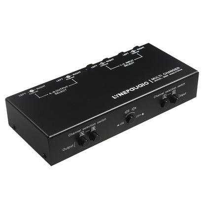 LYNEPAUAIO B084 2 In 2 Out Fully Balanced XLR Audio Switcher Passive Stereo Selector with Mute Button