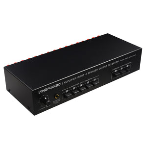 LYNEPAUAIO B085 5 In 3 Out Passive Audio Switcher Amplifier Speaker Selector Lossless Sound