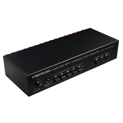 LYNEPAUAIO B085 5 In 3 Out Passive Audio Switcher Amplifier Speaker Selector Lossless Sound