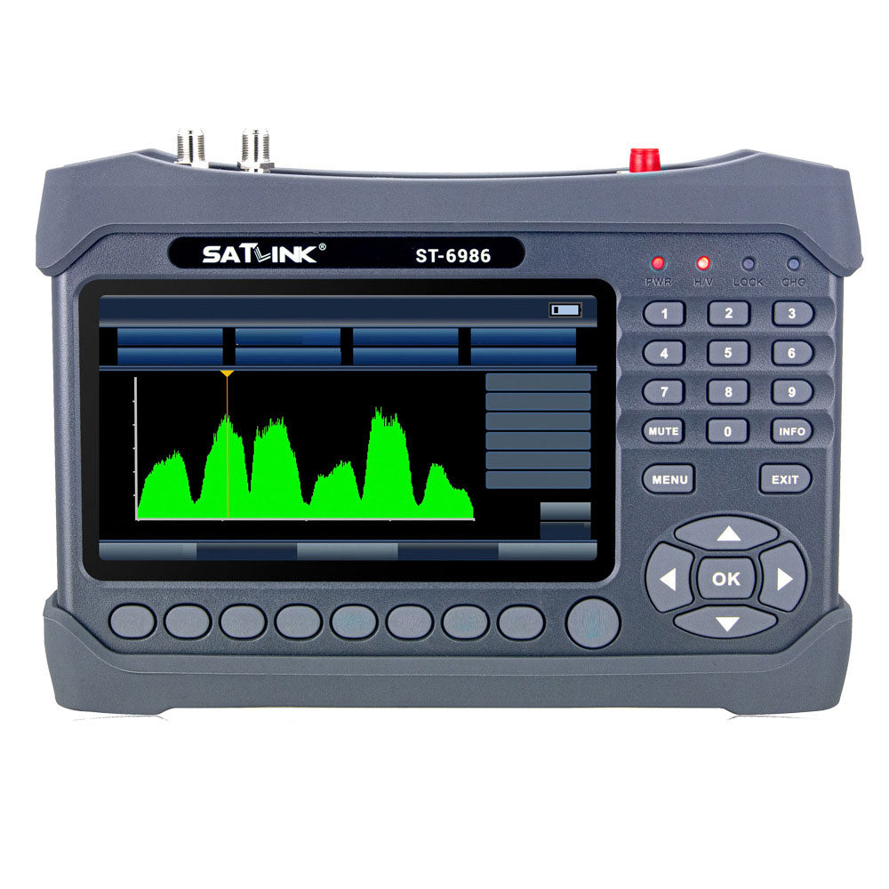 Original ST-6986 Satellite Signal Finder DVB-S2/S DVB-T/T2 DVB-C Signal Meter Compatible with MPEG-2/4 H.265/HEVC for Satlink
