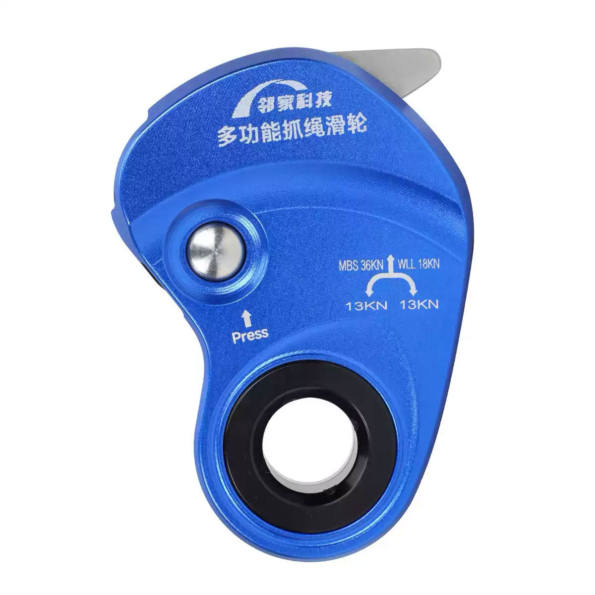 KL-001 Multifunctional Lightweight Rope Grab Pulley 300KG Full-Load Built-in Ball Bearing for 9-12MM Ropes
