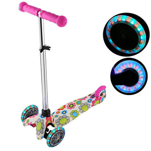 Adjustable Kids Scooter For Children With 3 LED Wheels Fun Design Adjustable Height Hot