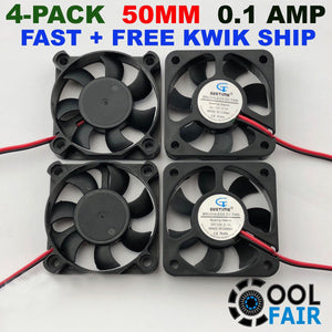4 Pcs 12V Cooling Fan Brushless DC Cooler Fan Printer 5010 2-Pin 50x50x10mm
