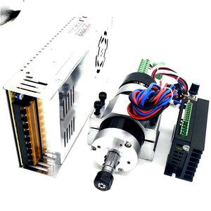WS55-22 ER11 Brushless Spindle Motor Spindle + Drive + Power + Fixed clip 500W 4 Piece/Set