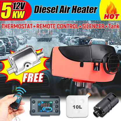5KW 12V Diesel Air Heater Parking Heater Air Heater + Kit Timer