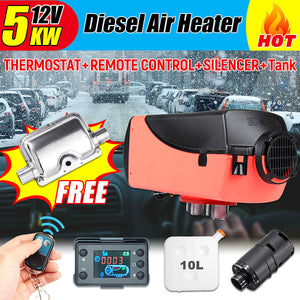 5KW 12V Diesel Air Heater Parking Heater Air Heater + Kit Timer