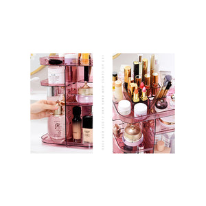 360° Rotating Makeup Organizer Adjustable Multi-tiered Cosmetic Storage Brush Jewelry Holder