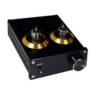 HiFi Vacuum Stereo Tube Preamp Tube Preamplifier Digital Preamp 6J1 Black + Power Supply
