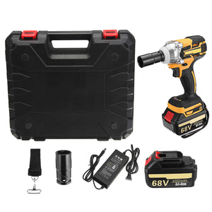 68V 6000mAh Cordless Wrench Electric Impact Wrench Brushless Wrench Tool 2 Batteries 1 Charger