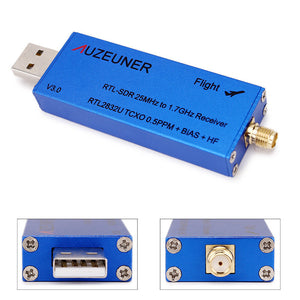 SDR Receiver 25MHz - 1.7G + BiAS+ HF RTL-SDR RTL2832U R828(R820T2 Upgrade) TCXO DAB