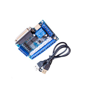 Axis Breakout Board 5-axis Stepper Motor Driver Interface Controller CNC Mill MACH3