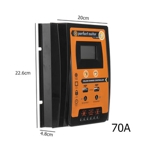 12V/24V 30A Solar Charge Controller for Charging Discharging Dual USB Output LCD Display Screen