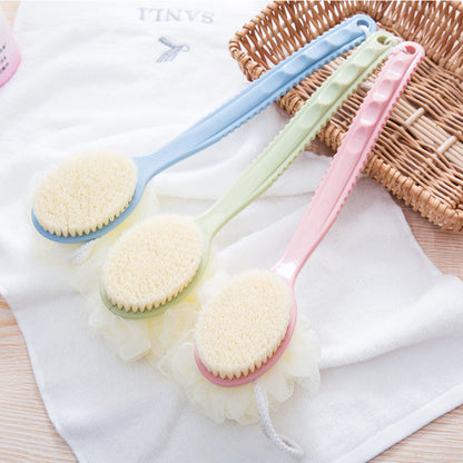Long Handle Bath Back Brush Body Bath Brush Soft Nylon Back Brush 2 in 1 Rub Back Brush