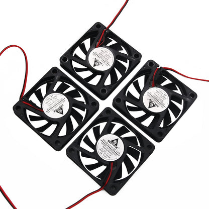 4 Pcs 12V Cooling Fan Brushless DC Cooler Fan Printer 5010 2-Pin 60x60x10mm