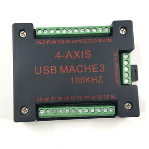 USB MACH3 CNC Breakout Board 4Axis MACH3 Motion Controller 100KHz + USB Cable + CD