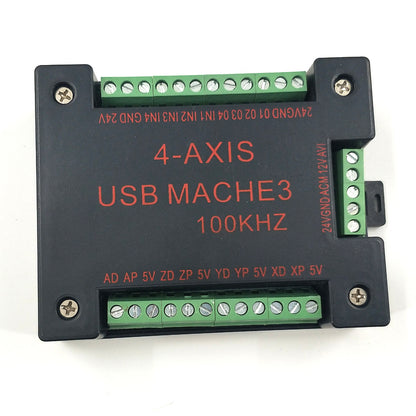USB MACH3 CNC Breakout Board 4Axis MACH3 Motion Controller 100KHz + USB Cable + CD