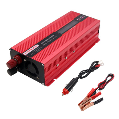 2000W Car Power Inverter DC 24V to AC 220V Solar Power Inverter LCD Display Red