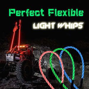 1PC 3FT/0.9M RGB LED Whip 360° Spiral+Quick Release Base Remote Control for ATV/UTV